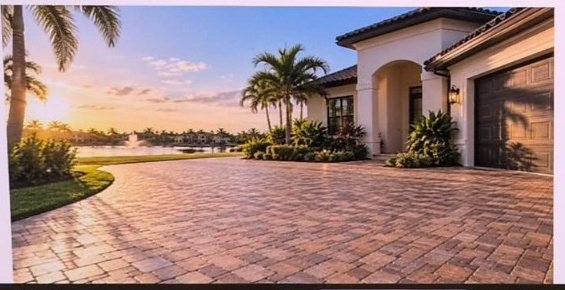 Sealed paver driveway at a Florida home